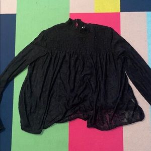 Anthropolgie Black Lace Long Sleeve